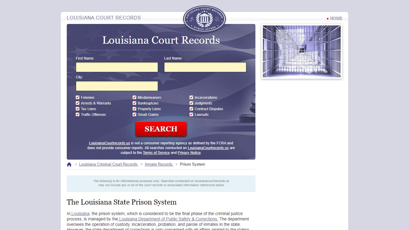 The Louisiana State Prison System | LouisianaCourtRecords.us